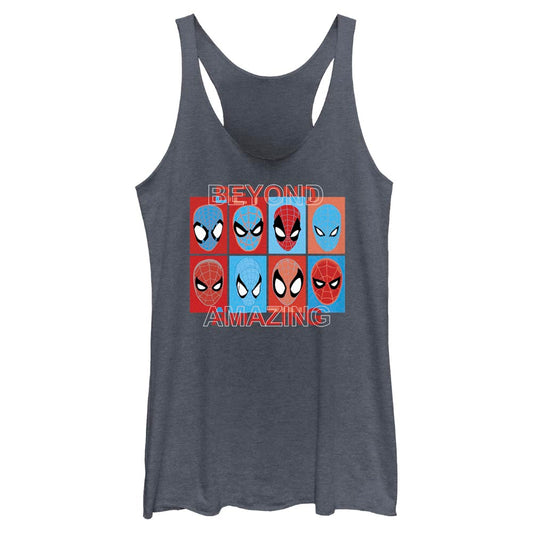 Junior's Marvel Spider-Man Beyond Amazing SPIDEY SQUARES BEYOND Tank Top